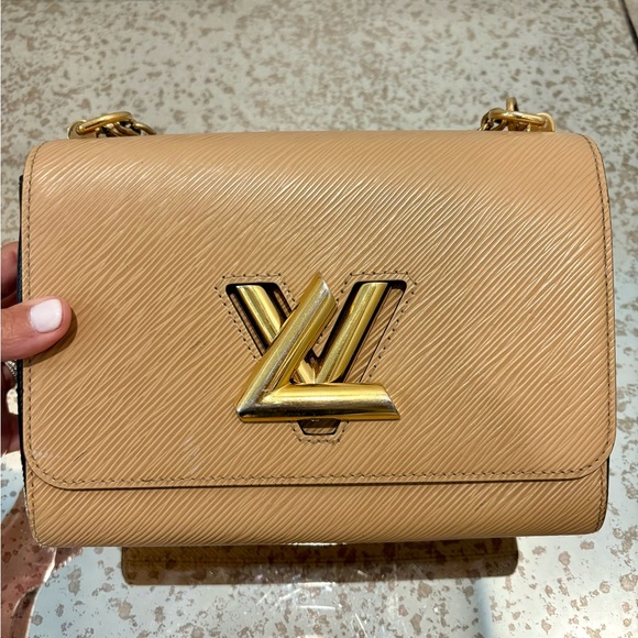 AUTHENTIC Louis Vuitton Twist MM Handbag- camel light brown/ black - Picture 5 of 13